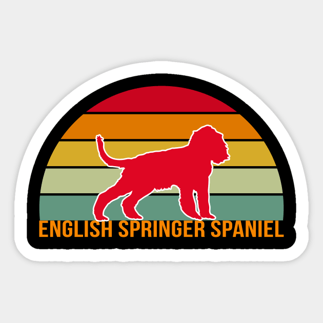 English Springer Spaniel Vintage Silhouette Sticker by khoula252018